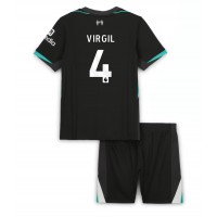 Dječji Nogometni Dres Liverpool Virgil van Dijk #4 Gostujuci 2024-25 Kratak Rukav (+ Kratke hlače)